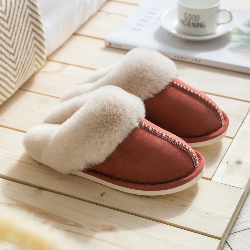 Fluweel zacht, katoenen pantoffels voor herfst- en winter, Dames