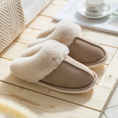 Fluweel zacht, katoenen pantoffels voor herfst- en winter, Dames